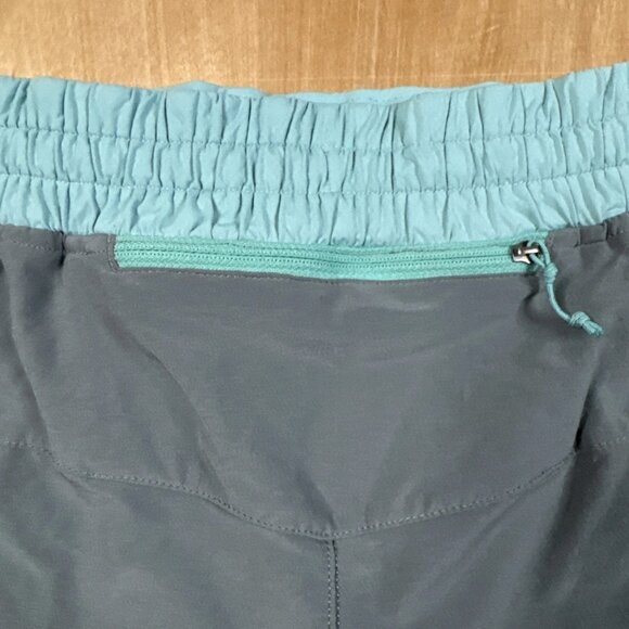 Patagonia Women's Nine Trails Activewear Running Shorts Lining Gray Teal Sz L - Picture 6 of 6
